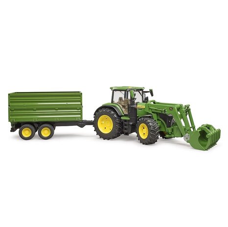 Tracteur John Deere 7R avec chargeur avant et remorque tandem - BRUDER -  Cdiscount Jeux - Jouets