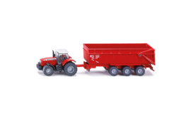 SIKU Massey Ferguson 8480 met 3-assige aanhanger 1:87