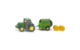 John Deere avec presse à ballots ronds ± 1:87