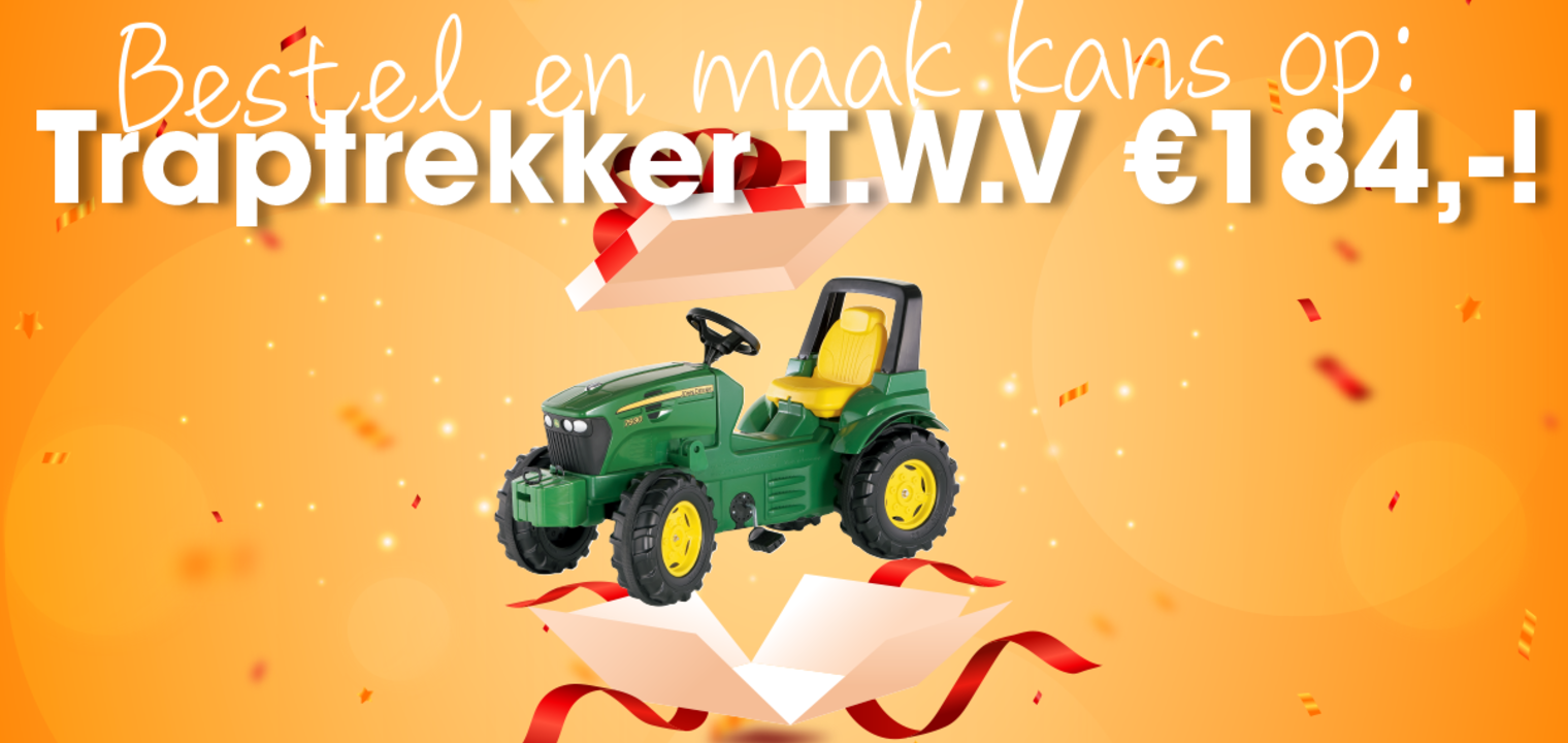 Bestel en maak kans op deze John Deere traptrekker!