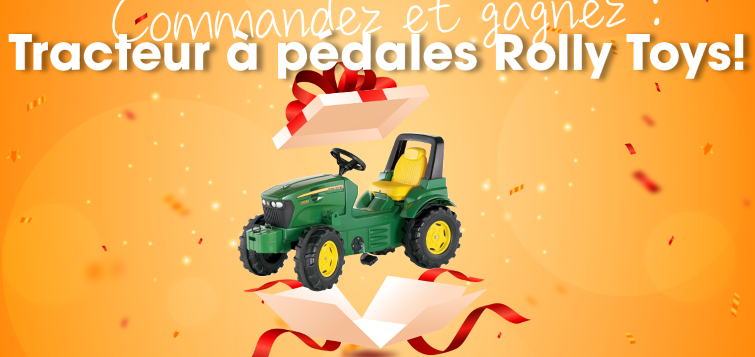 Commandez et tentez de gagner ce tracteur à pédales John Deere !