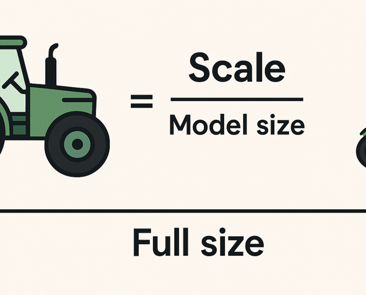 Comment est calculée l'échelle d'un tracteur miniature ?