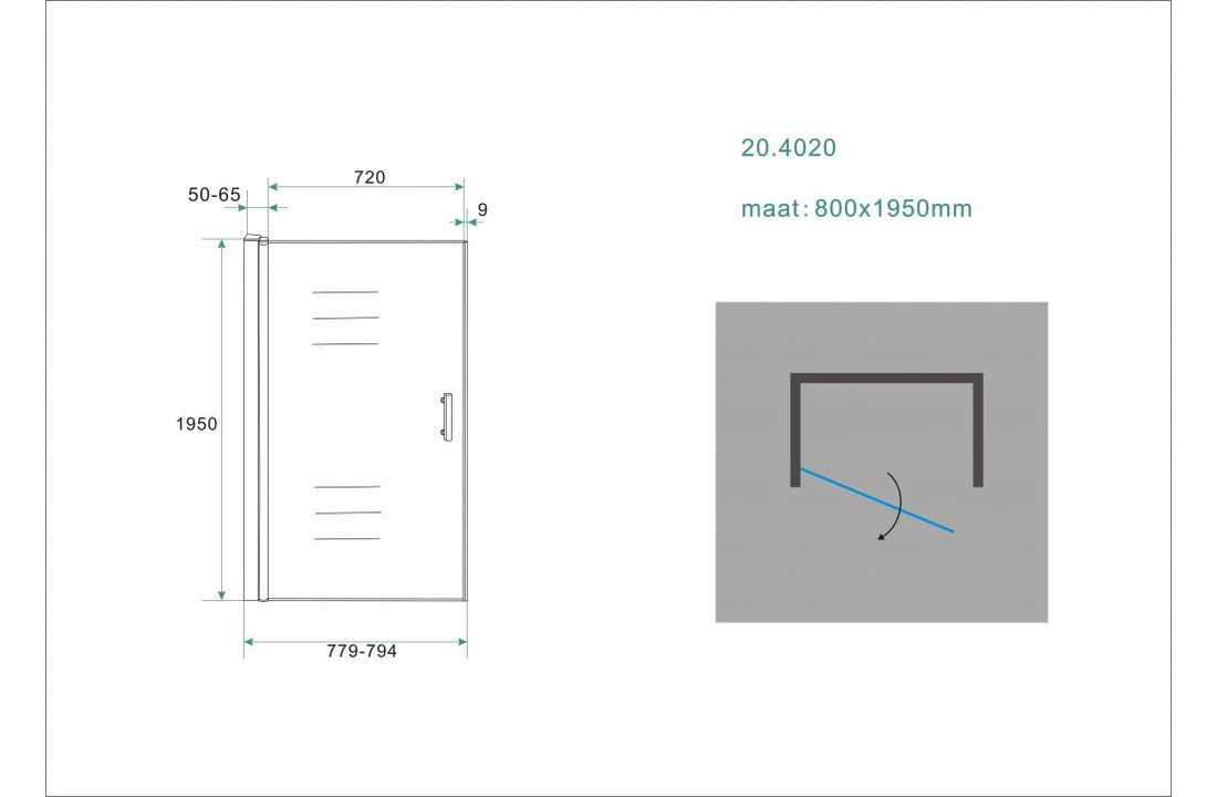 Nevi Douchedeur Nisdeur Profielloos Design 80x195