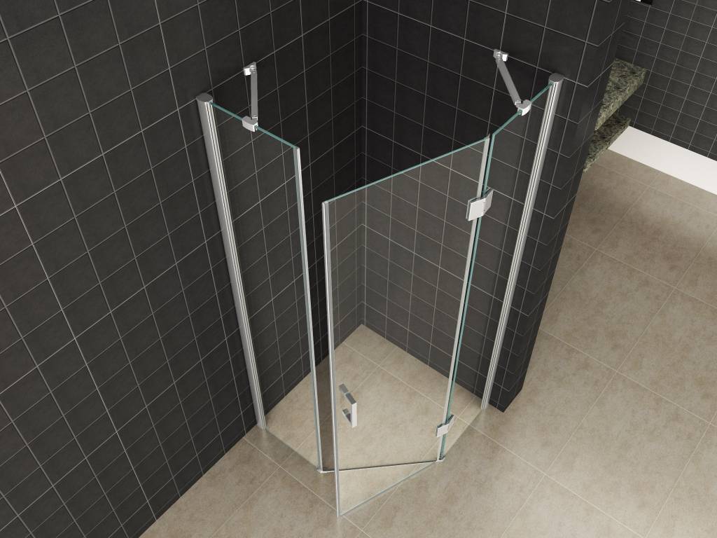 Douchecabine 5-hoek 8mm NANO 90x90x200cm
