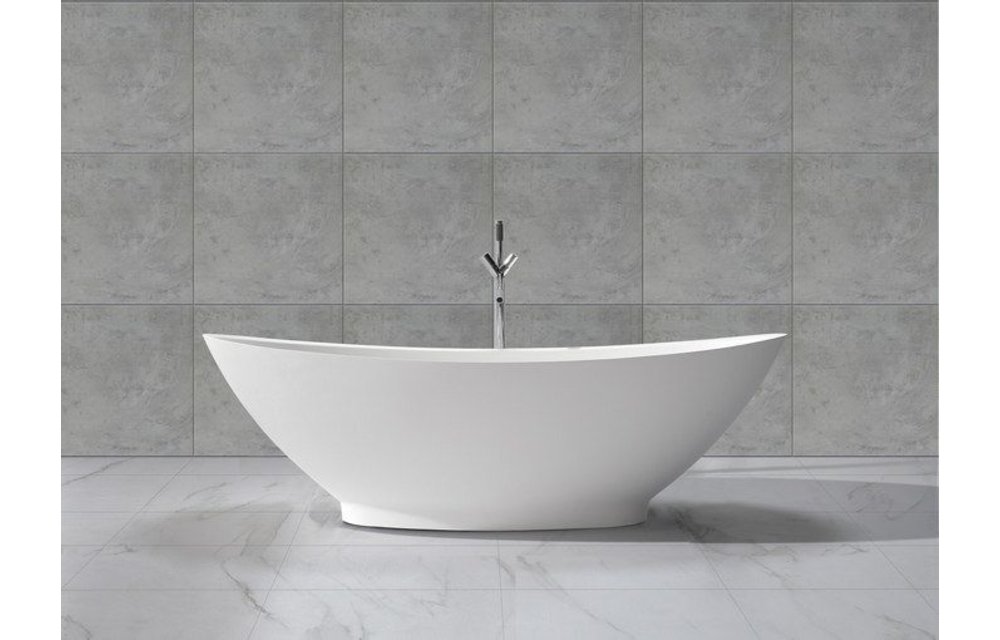 Vrijstaand ligbad Solid Surface 186 x 82 x 59 cm wit