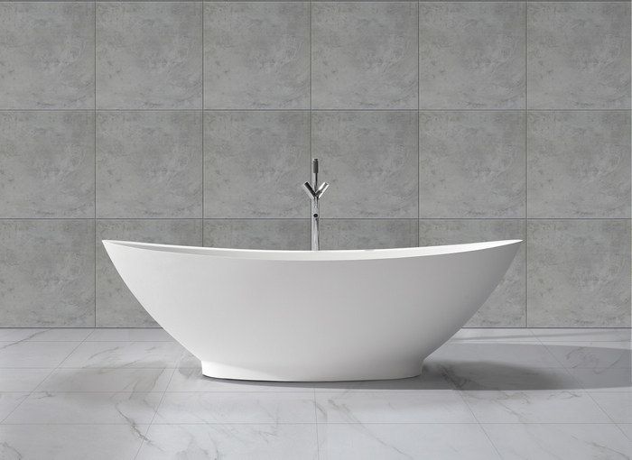 Vrijstaand ligbad Solid Surface 186 x 82 x 59 cm wit