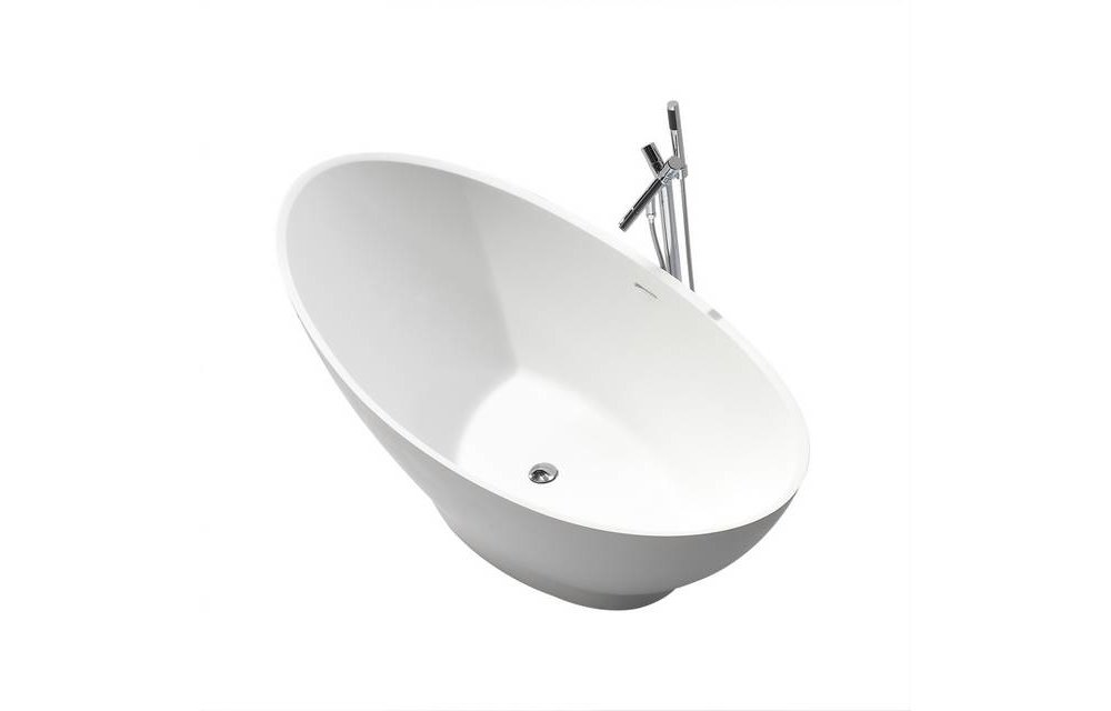 Vrijstaand ligbad Solid Surface 186 x 82 x 59 cm wit