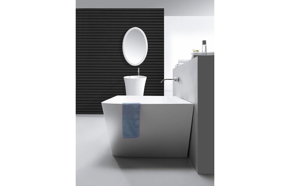 Inge semi vrijstaand ligbad Solid Surface 179 x 85 x 58 cm wit