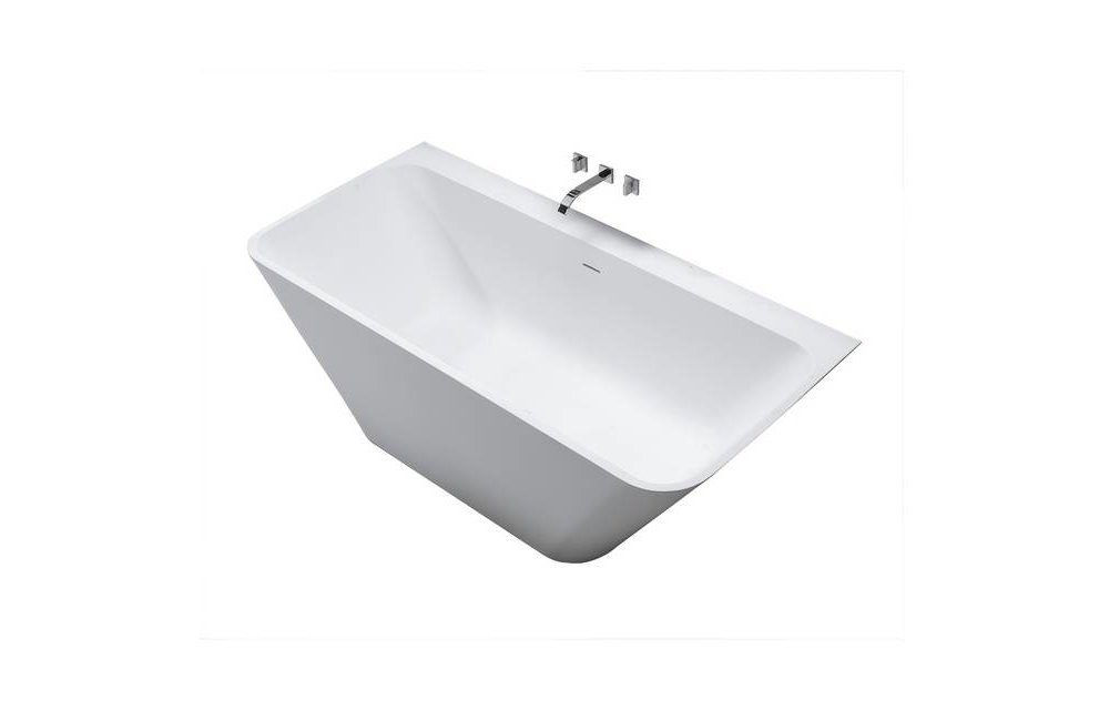 Inge semi vrijstaand ligbad Solid Surface 179 x 85 x 58 cm wit