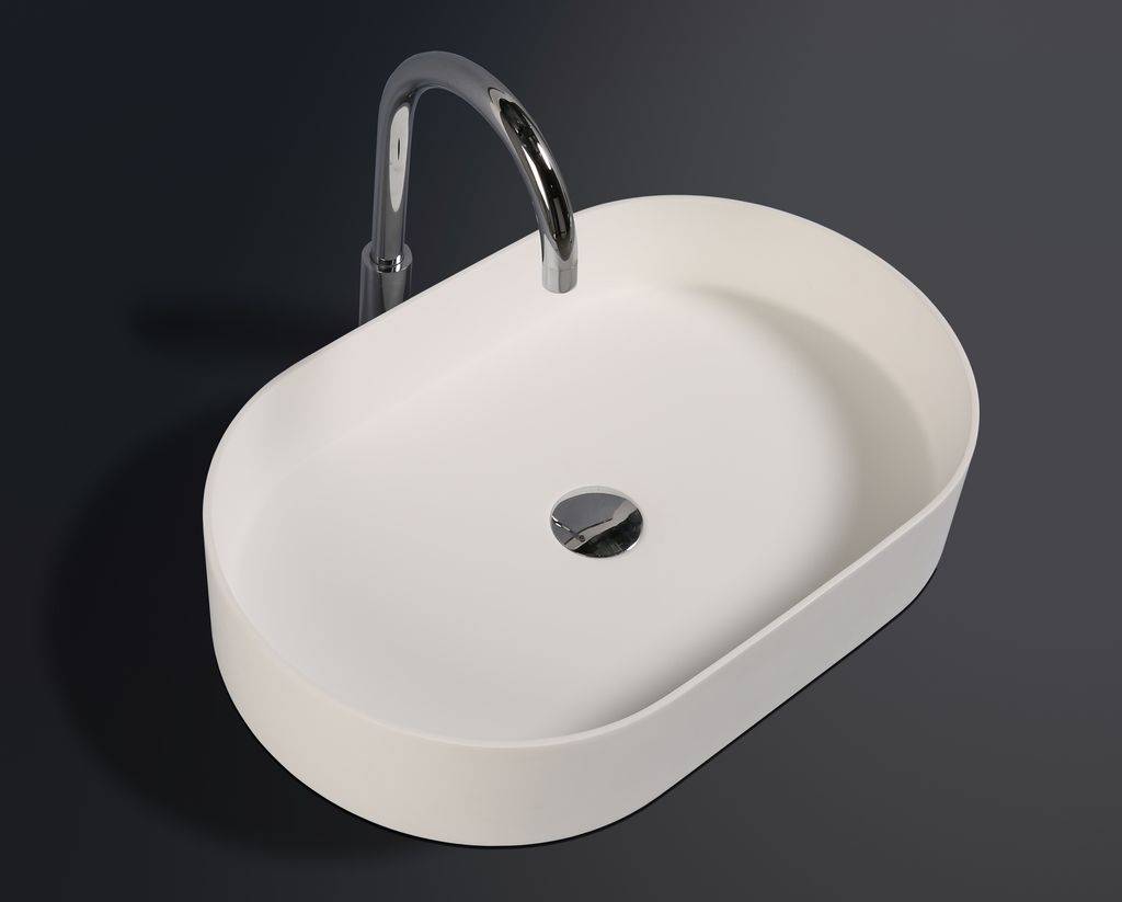 Rheiner Design SLIM Opzetwastafel Solid Surface 58 X 38 X 11 cm