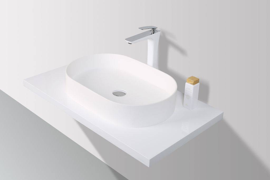 Rheiner Design SLIM Opzetwastafel Solid Surface 58 X 38 X 11 cm