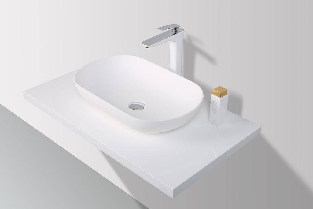 Rheiner Design Opzetwastafel Solid Surface 54 X 34 X 12 huismerk kopen in de aanbieding Rheiner Design Opzetwastafel Solid Surface 54 X 34 X 12 huismerk kopen in de aanbieding