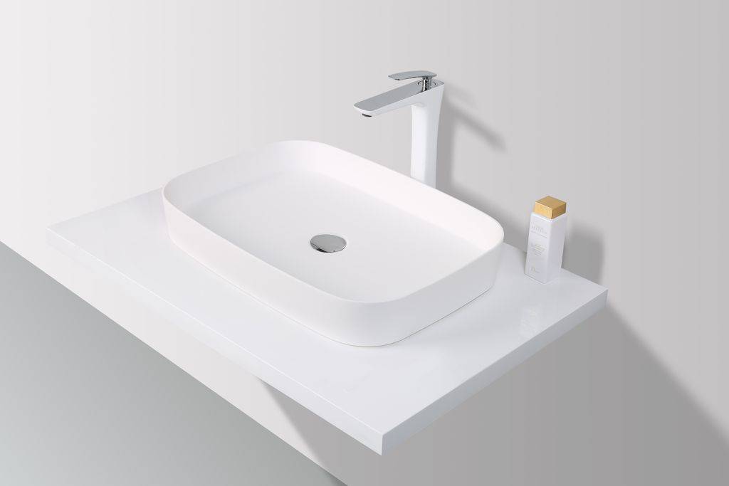 Rheiner Design Opzetwastafel Solid Surface 60 X 42 X 10 huismerk kopen in de aanbieding