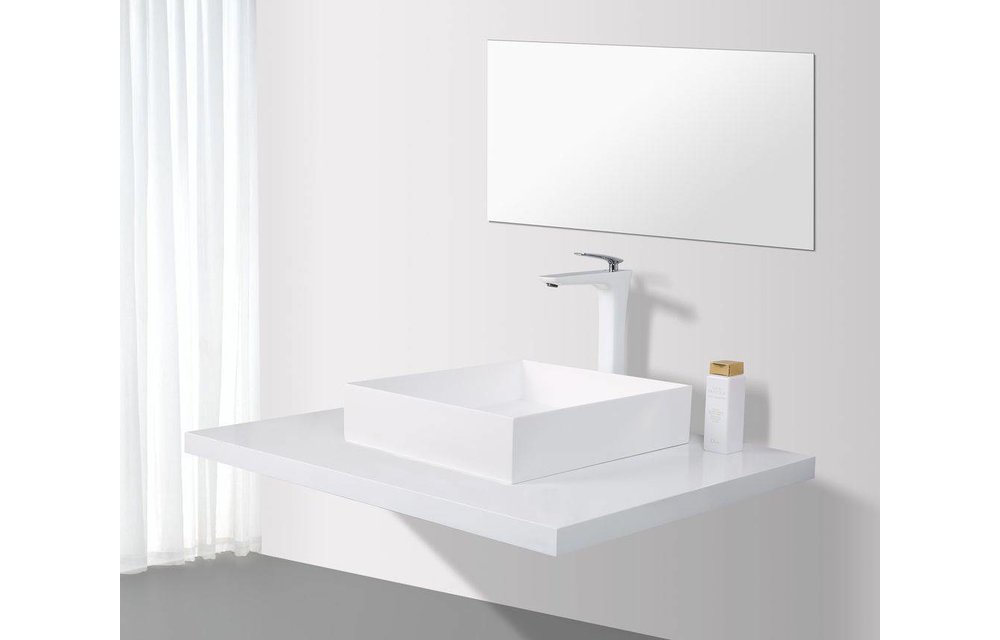 Rheiner Design Opzetwastafel Solid Surface 42 X 42 X 12 cm - vierkant