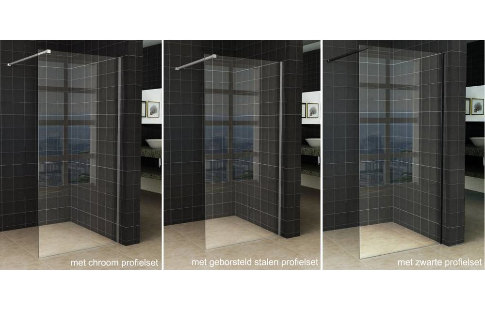 Slim inloopdouche 100x200 cm 8 mm Nano