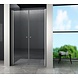 Swing douchedeur 110x195 cm met pendeldeuren helder glas Swing douchedeur 110x195 cm met pendeldeuren helder glas