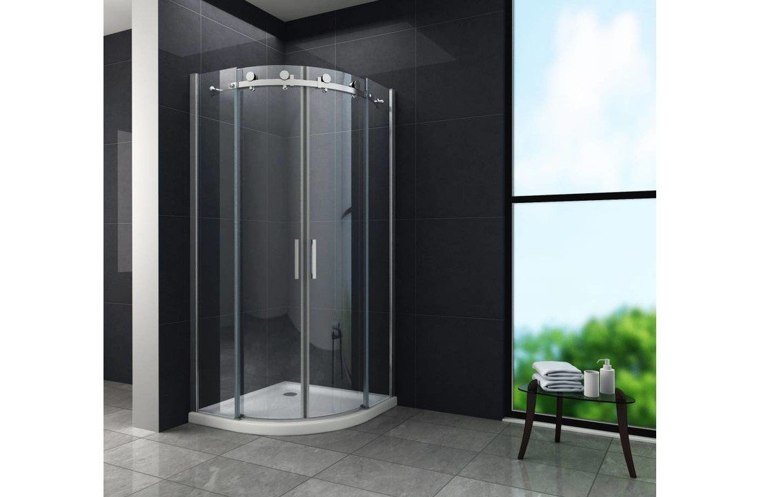 Bari douchecabine kwartrond met schuifdeur 90x90x195 cm