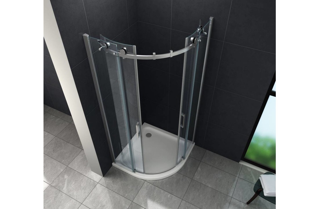 Bari douchecabine kwartrond met schuifdeur 90x90x195 cm