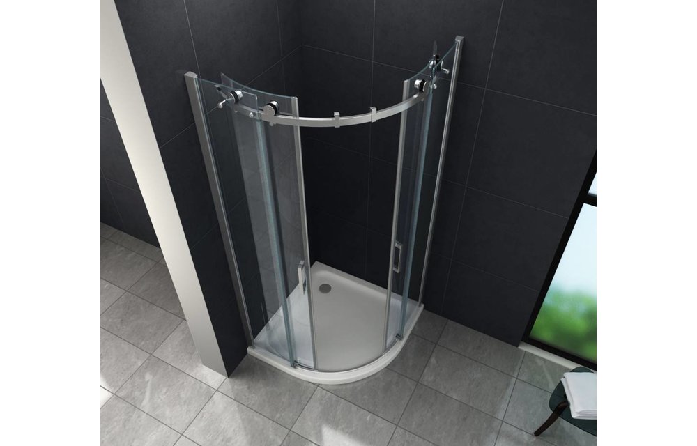Bari douchecabine kwartrond met schuifdeur 80x80x195 cm