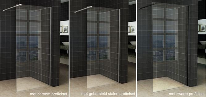 Wiesbaden Slim Inloopdouche Helder Glas 105X200 huismerk kopen in de aanbieding