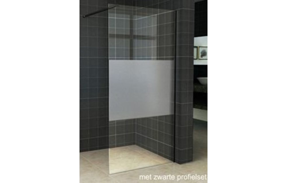 Wiesbaden Slim inloopdouche gedeeltelijk matglas 110x200