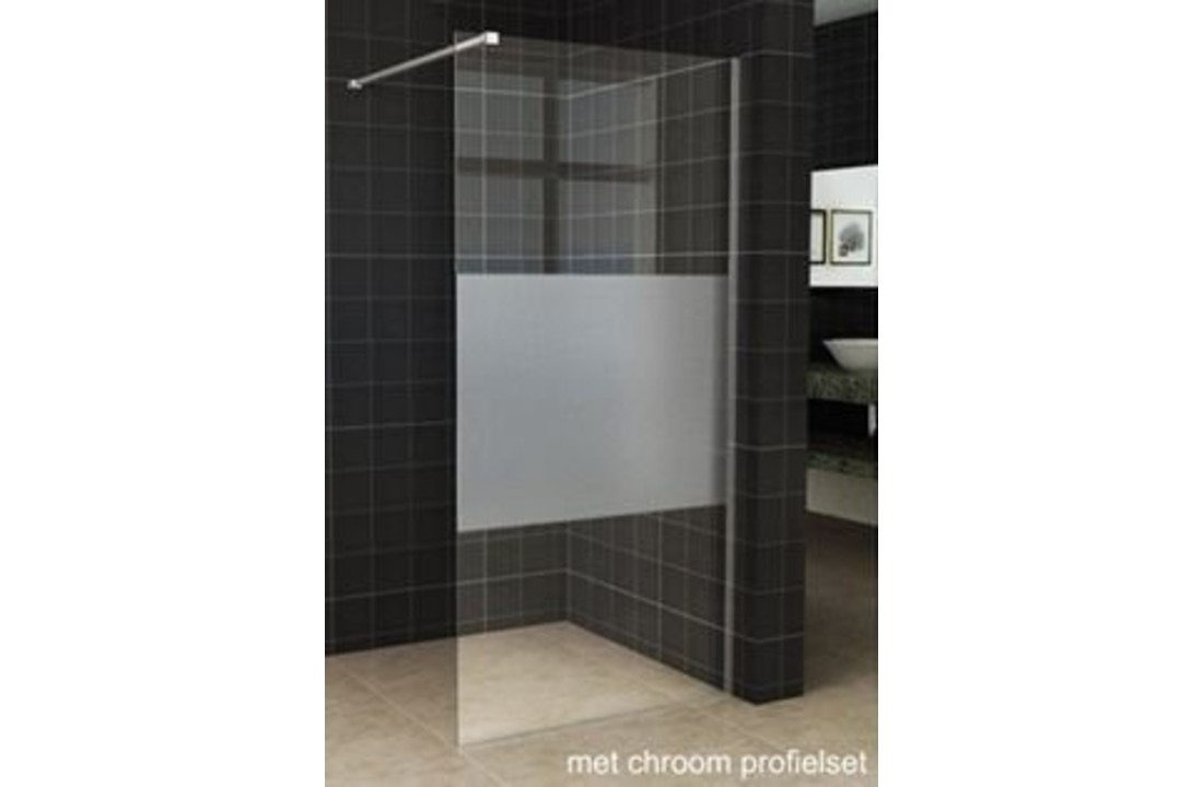 Wiesbaden Slim inloopdouche gedeeltelijk matglas 120x200