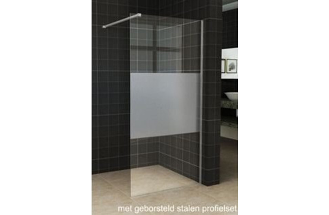 Wiesbaden Slim inloopdouche gedeeltelijk matglas 120x200