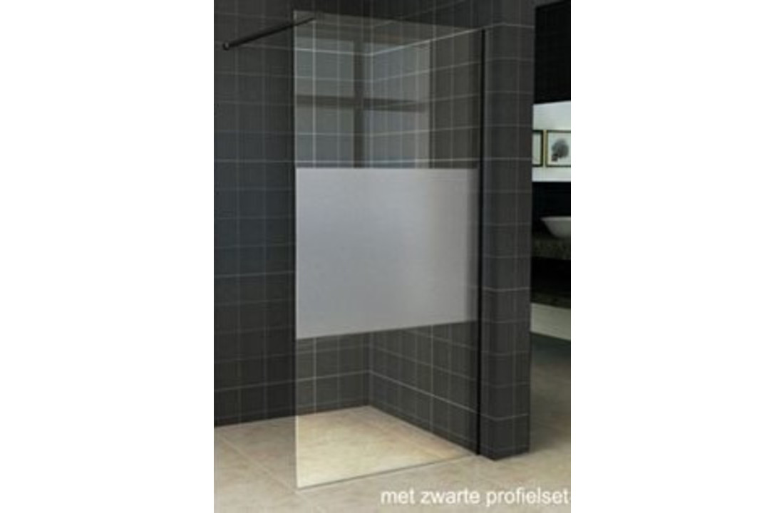Wiesbaden Slim inloopdouche gedeeltelijk matglas 100x200