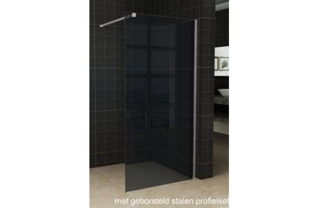 Wiesbaden Slim inloopdouche rookglas 80x200