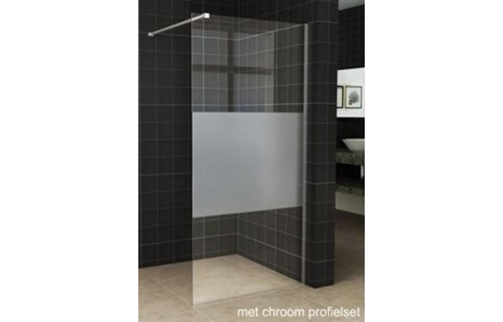 Wiesbaden Slim inloopdouche gedeeltelijk matglas 90x200