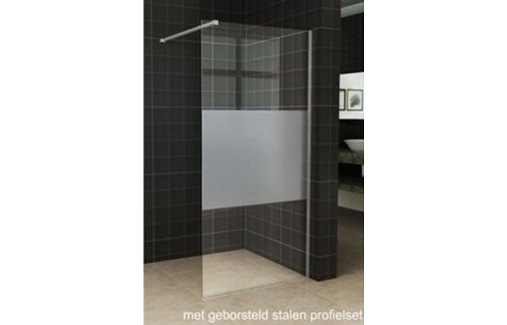 Wiesbaden Slim inloopdouche gedeeltelijk matglas 90x200