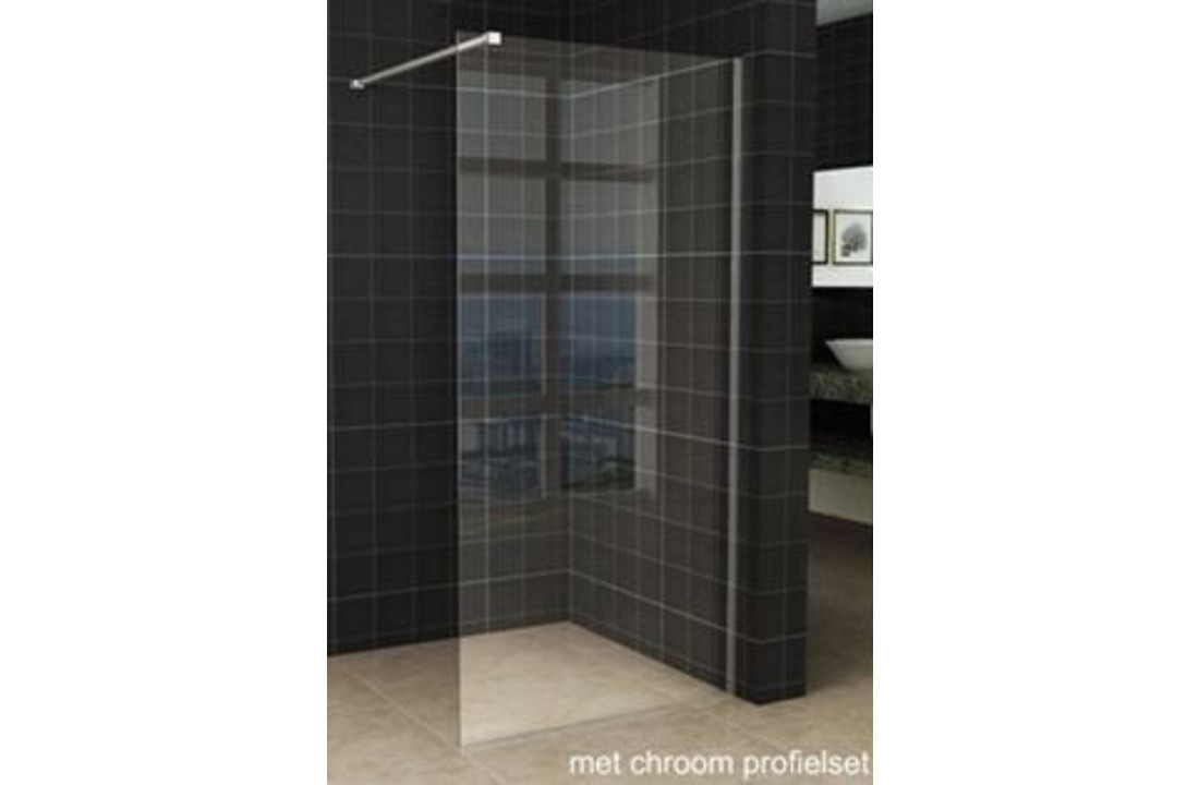 Wiesbaden Slim inloopdouche helder glas 75x200