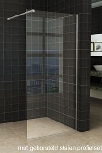Wiesbaden Slim inloopdouche helder glas 85x200