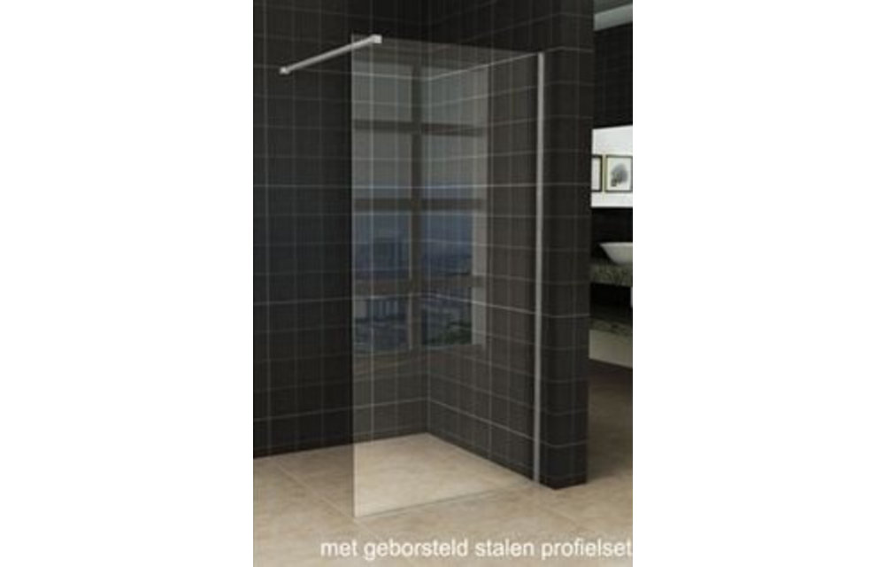 Wiesbaden Slim inloopdouche helder glas 105x200