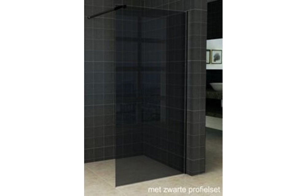 Wiesbaden Slim inloopdouche rookglas 120x200