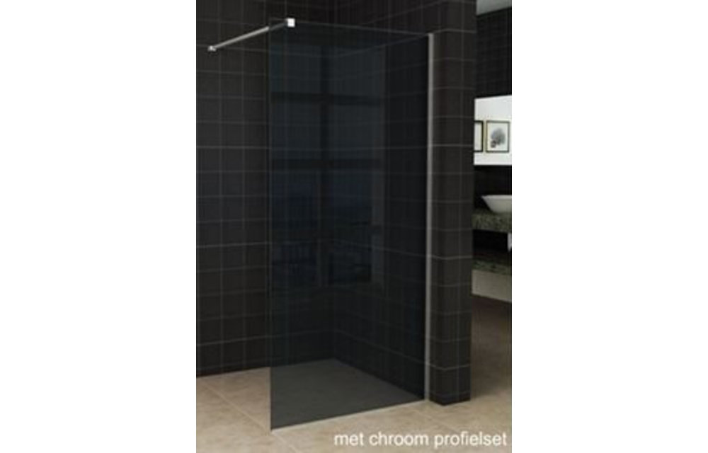 Wiesbaden Slim inloopdouche rookglas 120x200