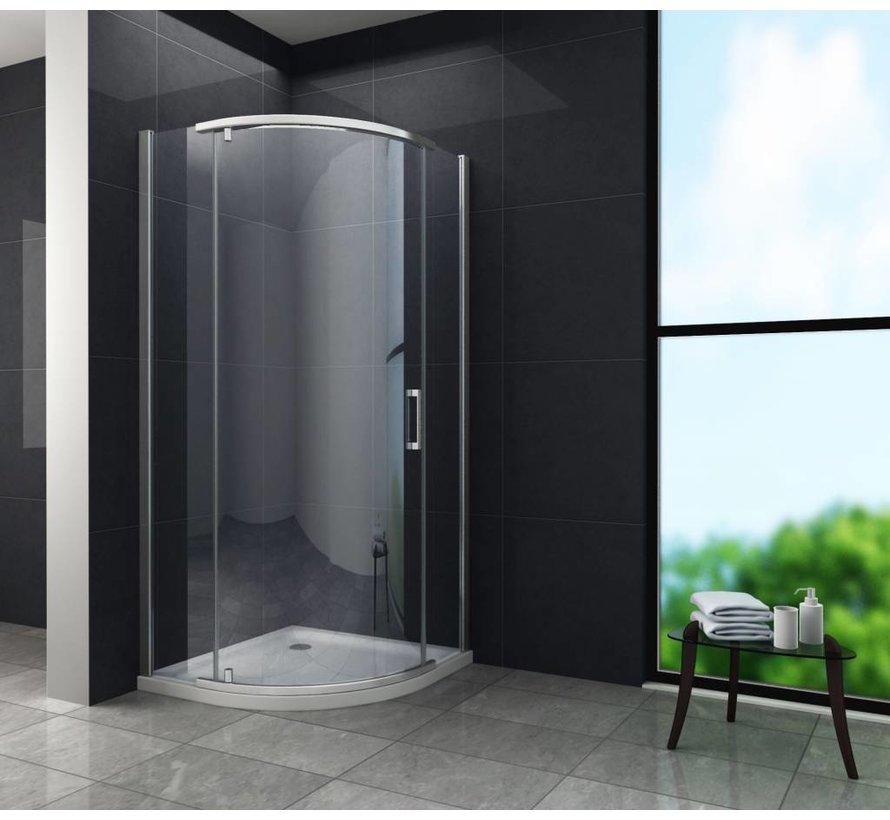 PAULO douchecabine kwartrond met draaideur 100x100x195 cm Sanidream.nl