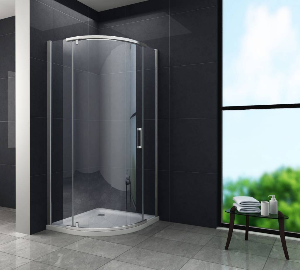 Paulo Douchecabine Kwartrond Met Draaideur 100X100X195 huismerk kopen in de aanbieding