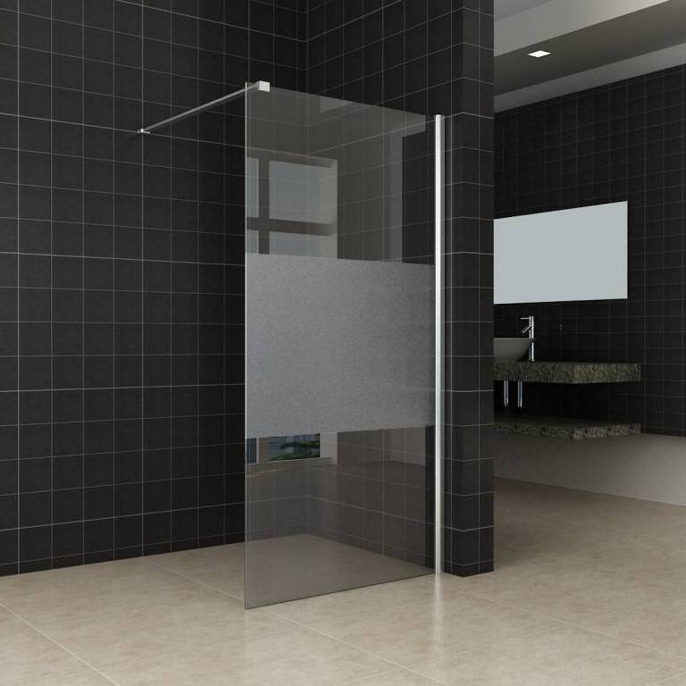 Aqua Frosted Inloopdouche Deels Matglas 100 102X200 huismerk kopen in de aanbieding