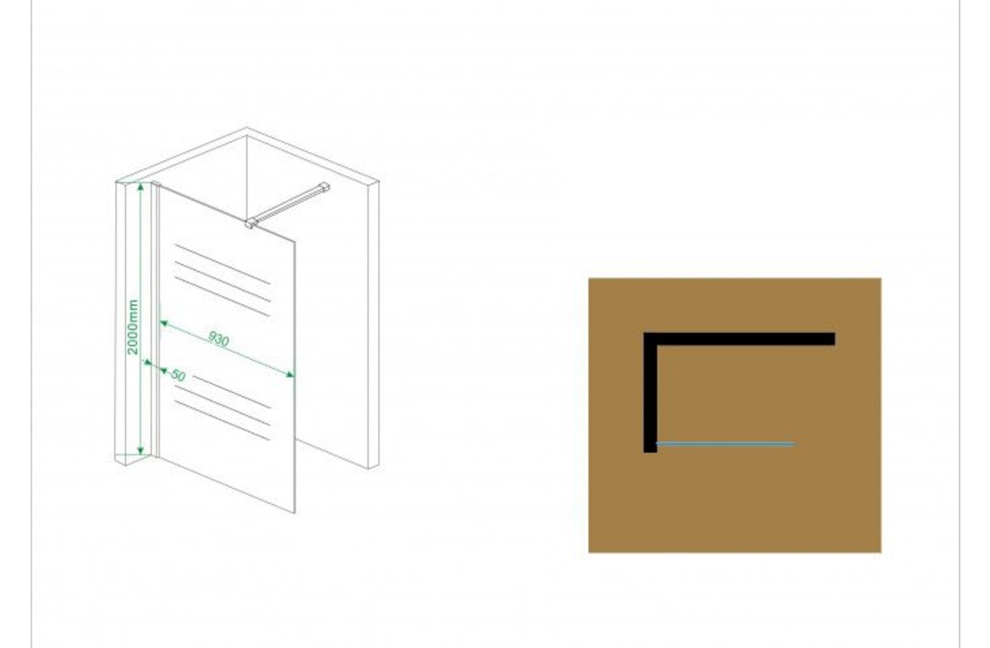 Inloopdouche Aqua-Frize 100x200 cm 10mm NANO