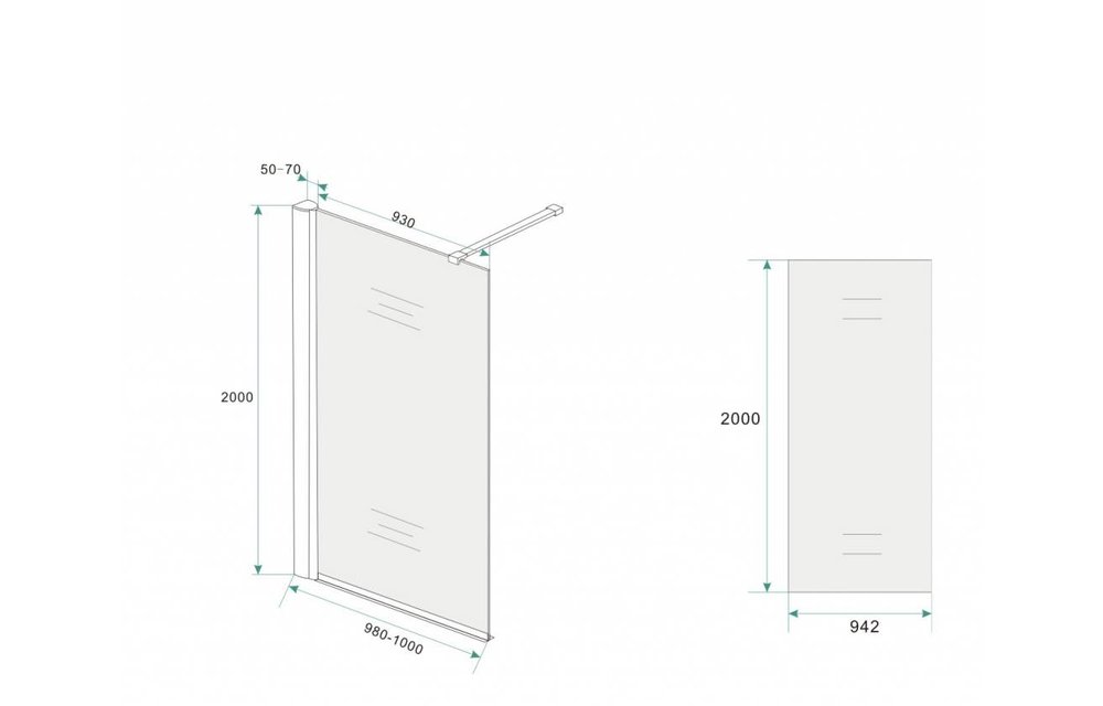 Inloopdouche Aqua-Frize 100x200 cm 10mm NANO