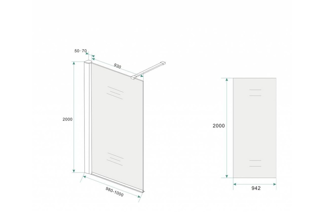 Inloopdouche Aqua-Frize 100x200 cm 10mm NANO