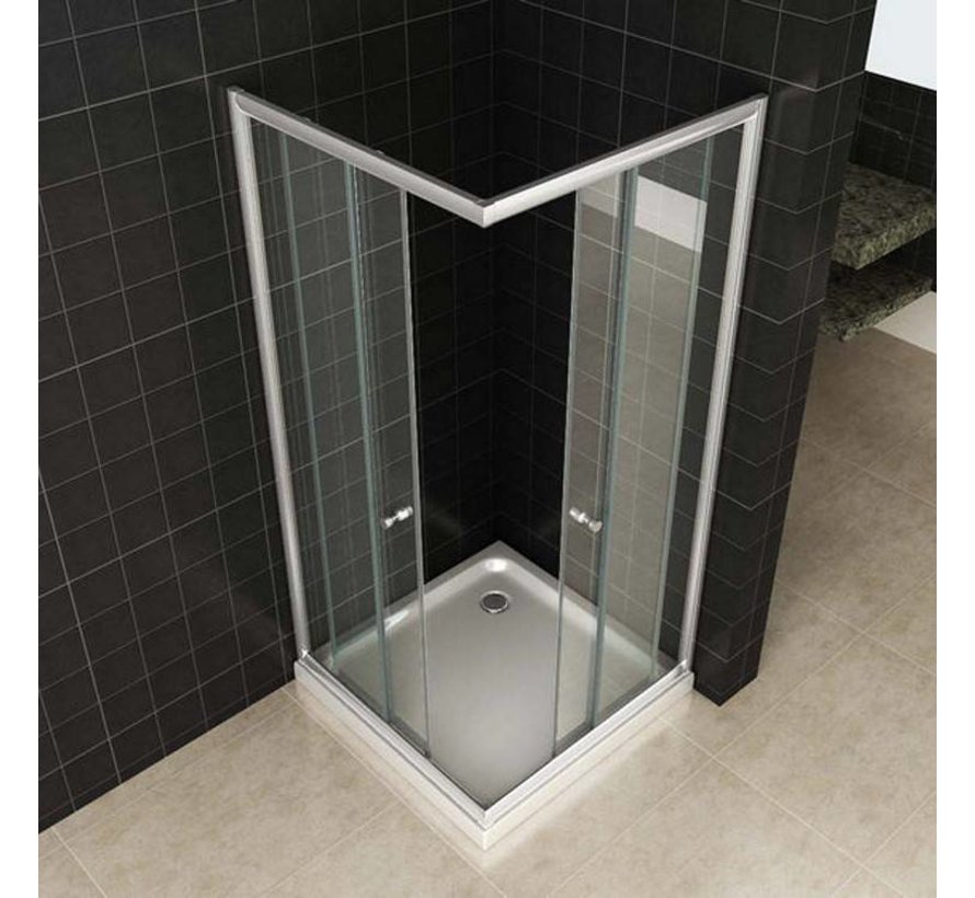 Eco douchecabine hoekinstap vierkant 90x90x190 cm Sanidream.nl