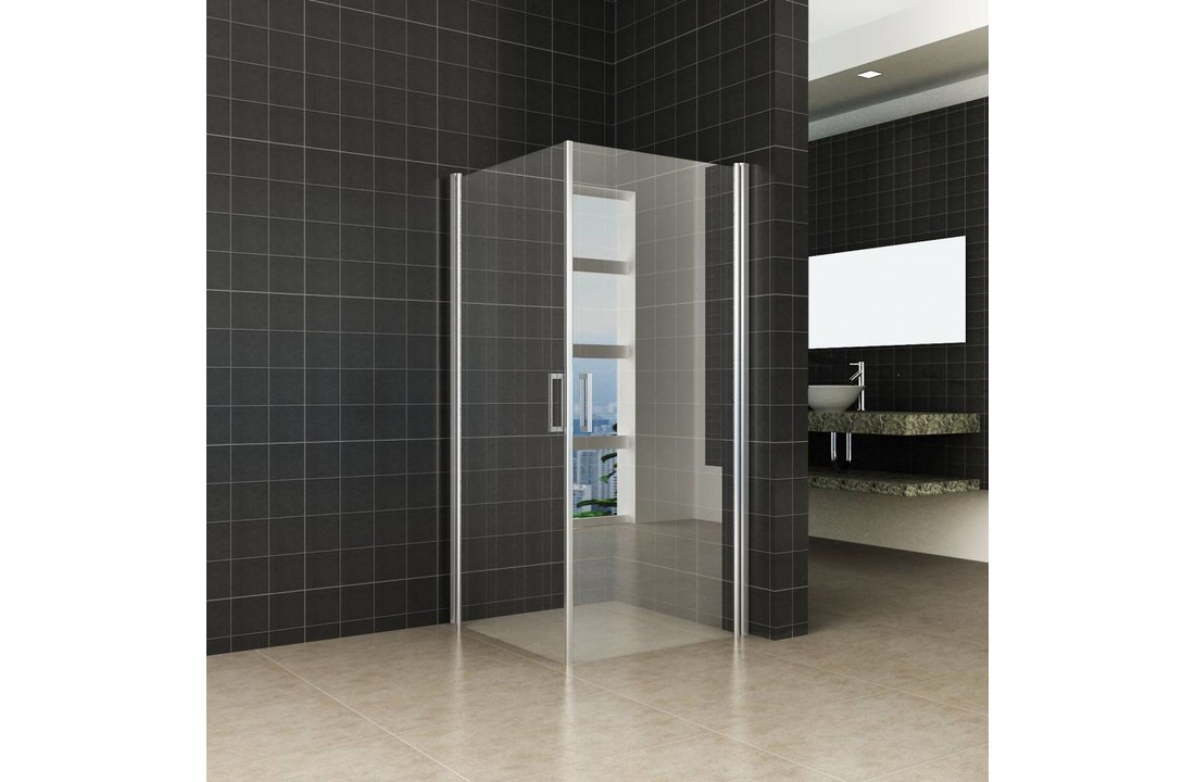 Twice douchecabine hoekinstap met dubbele draaideur 90x90x200 cm