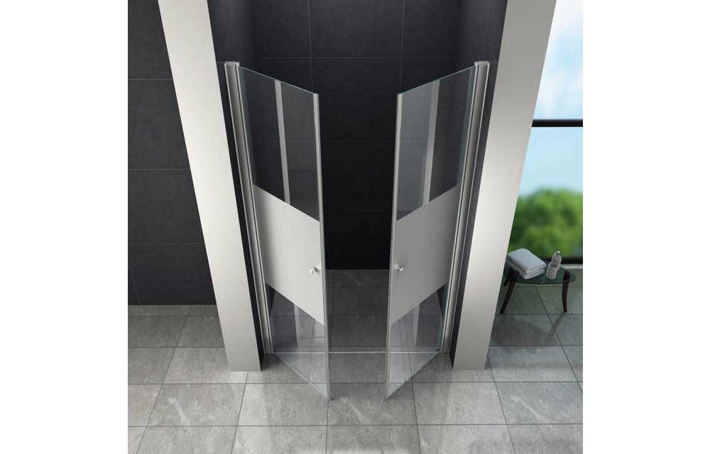 Swing-Cover Douchedeur Pendeldeur 100x195 cm Gedeeltelijk Matglas