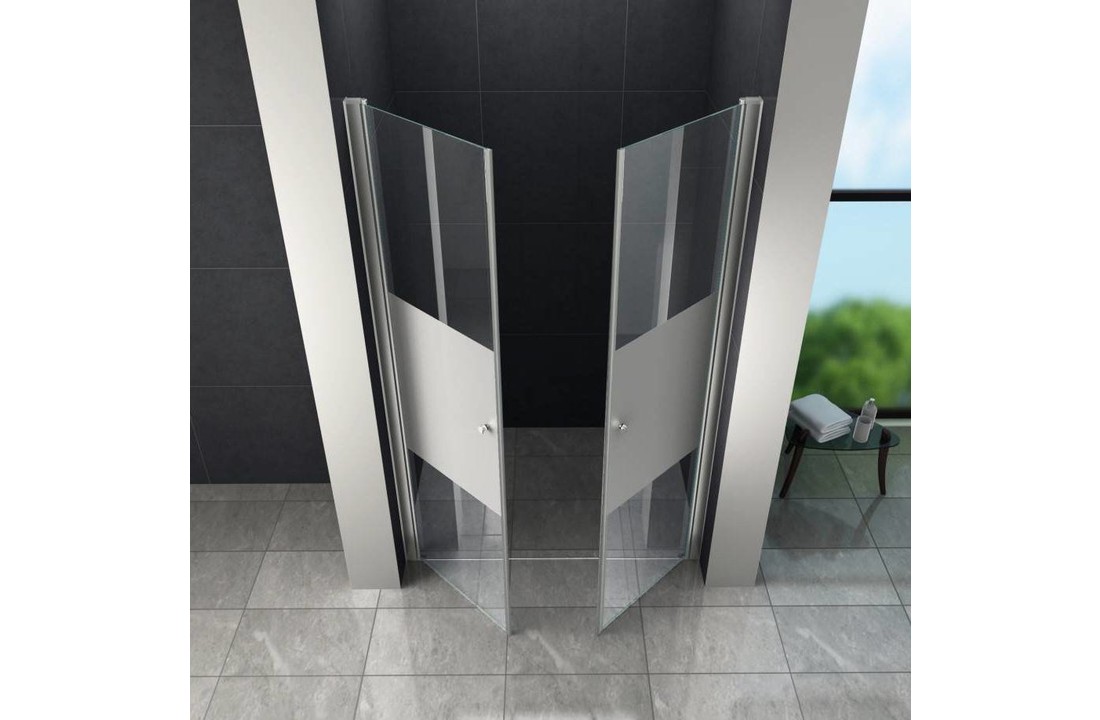 Swing-Cover Douchedeur Pendeldeur 80x195 cm Gedeeltelijk Matglas