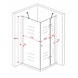 Novia douchecabine zij instap vierkant 80x80x190 cm Novia douchecabine zij instap vierkant 80x80x190 cm