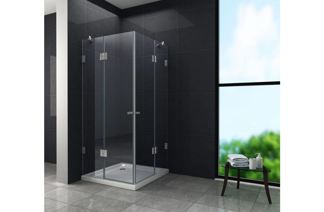 Luxor Douchecabine hoekinstap 90x90x195 - frame loze glas