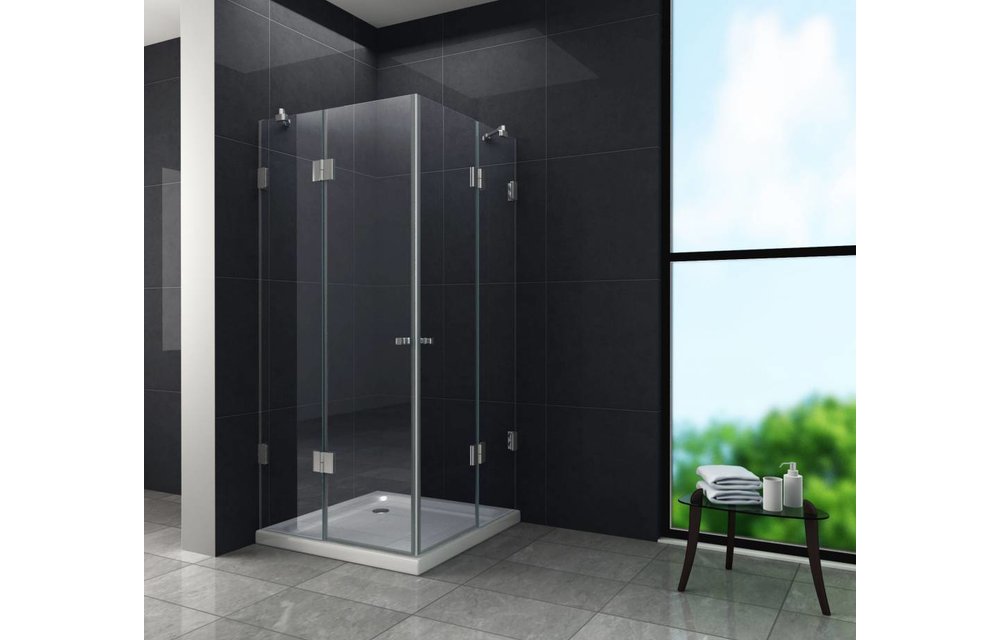 Luxor Douchecabine hoekinstap 100x100x195 - frame loze glas