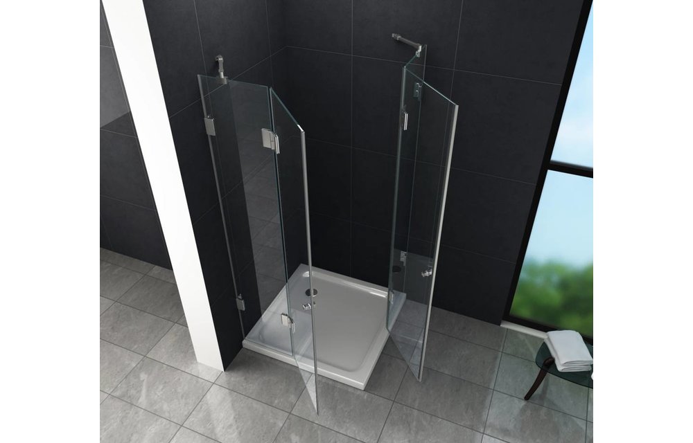 Luxor Douchecabine hoekinstap 100x100x195 - frame loze glas